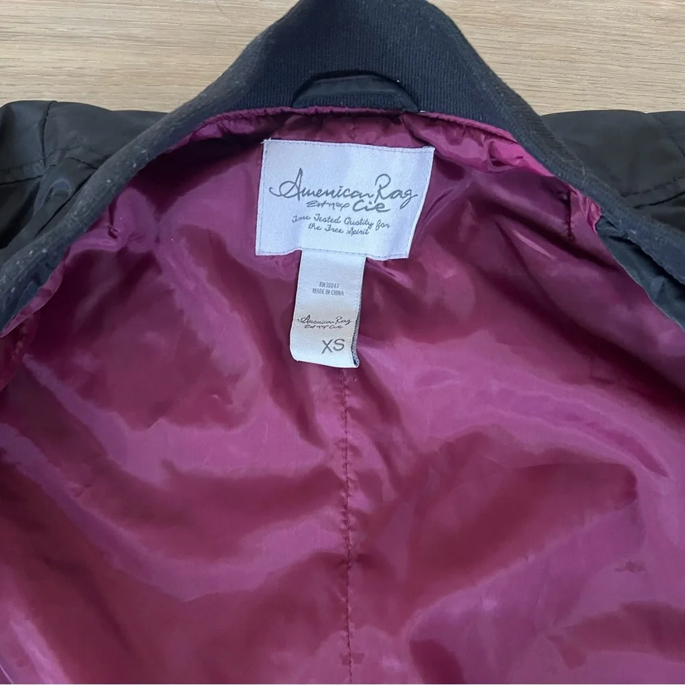 American Rag Black Bomber Women's Jacket - Picture 4 of 5